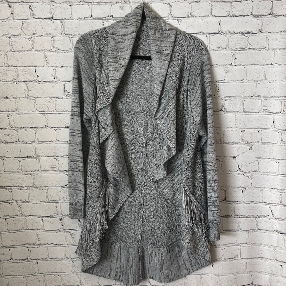 Soft Surroundings Duster Cardigan Open Front Fringe